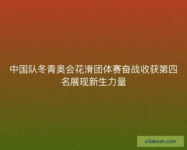 中国队冬青奥会花滑团体赛奋战收获第四名展现新生力量